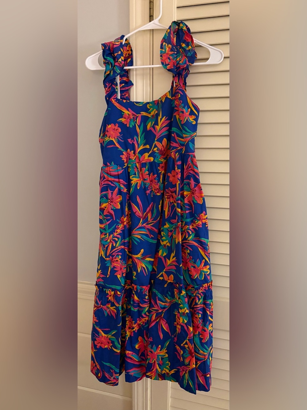 J. Crew Square Neck Midi Blue Floral Sundress